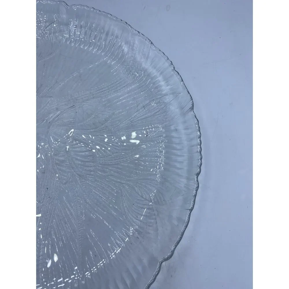 Arcoroc Canterbury Crocus Serving Tray Clear Glass Leaves